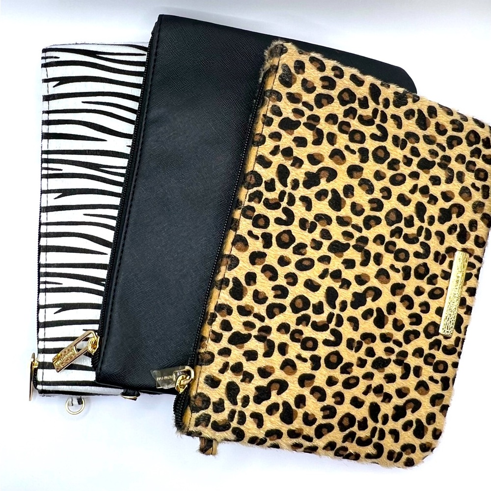 Tartan + Twine Zebra pattern makeup bag